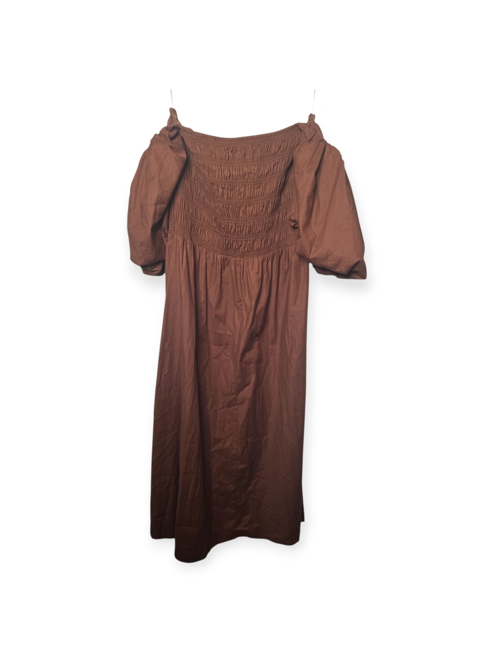 Women's Reformation brown, off the shoulder midi dress, size XL